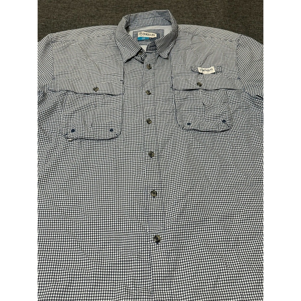 Magellan Outdoors Relaxed Fit Men's L Plaid Short Sleeve Shirt - Picture 3 of 7